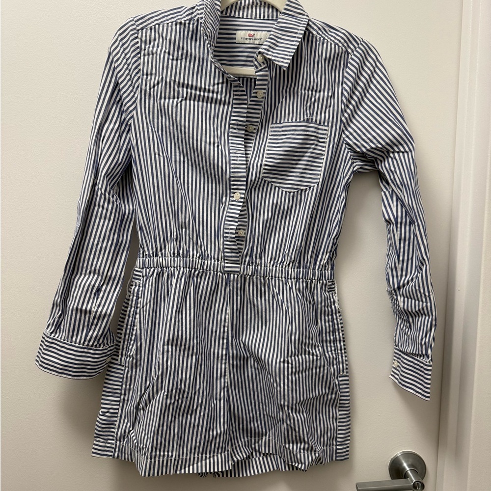 Striped Button-Up Shirt Dress